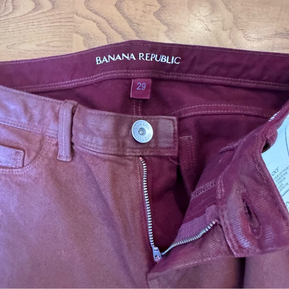 Banana Republic Denim Women's Size 29 Skinny Jeans Stretch ankle length‎ maroon - Picture 9 of 10